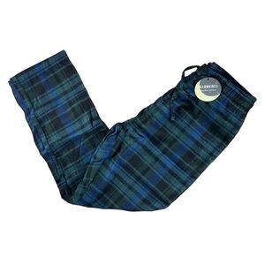 Gioberti Yarn Dye Brushed Flannel Pajama Pants, Elastic Waist, Black Green Blue